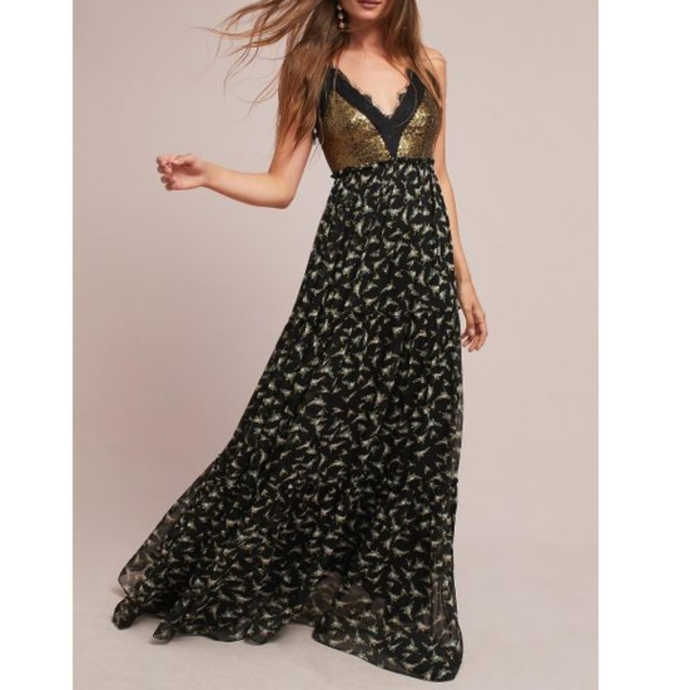 Anthropologie x Ranna Gill Lakshmi Maxi Dress, Sz 8